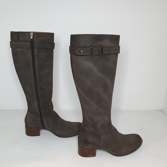 Malìparmi Suede Leather Heeled Long Boot Size 37 - Picture 2 of 13